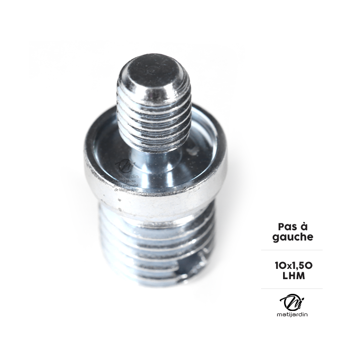 Adaptateur pour tête débroussailleuse Easy Work Tecomec. Mâle. Ø 10x1,50. Pas à gauche