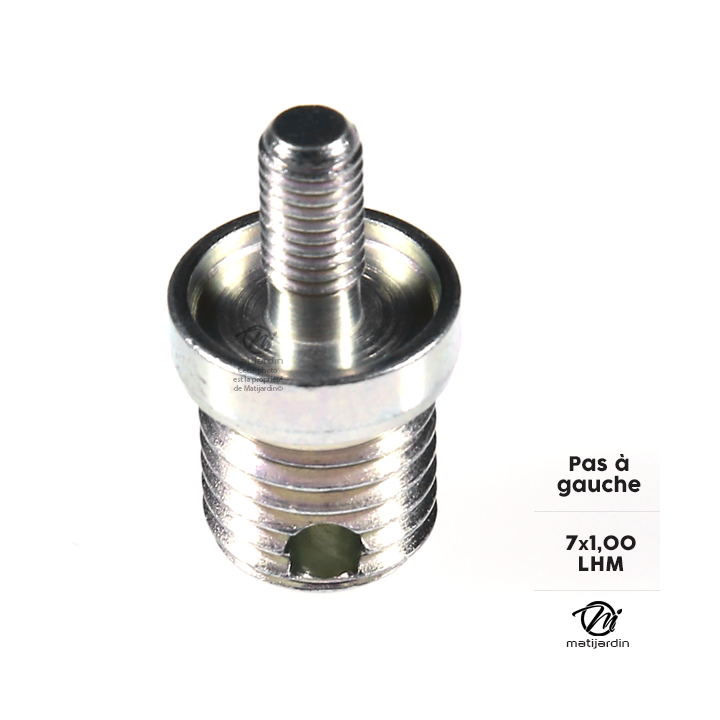 Adaptateur pour tête débroussailleuse Easy Work Tecomec. Mâle. Ø 7x1,00. Pas à gauche