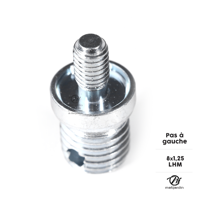 Adaptateur pour tête débroussailleuse Easy Work Tecomec. Mâle. Ø 8x1,25. Pas à gauche