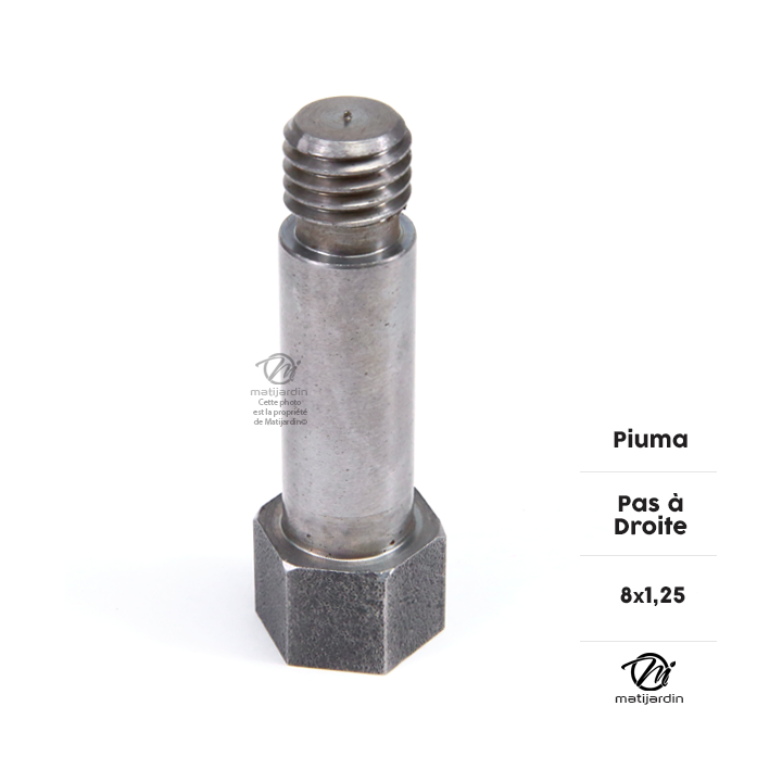 Adaptateur pour tête débroussailleuse. Femelle. Ø 10x1,25. Pas à droite