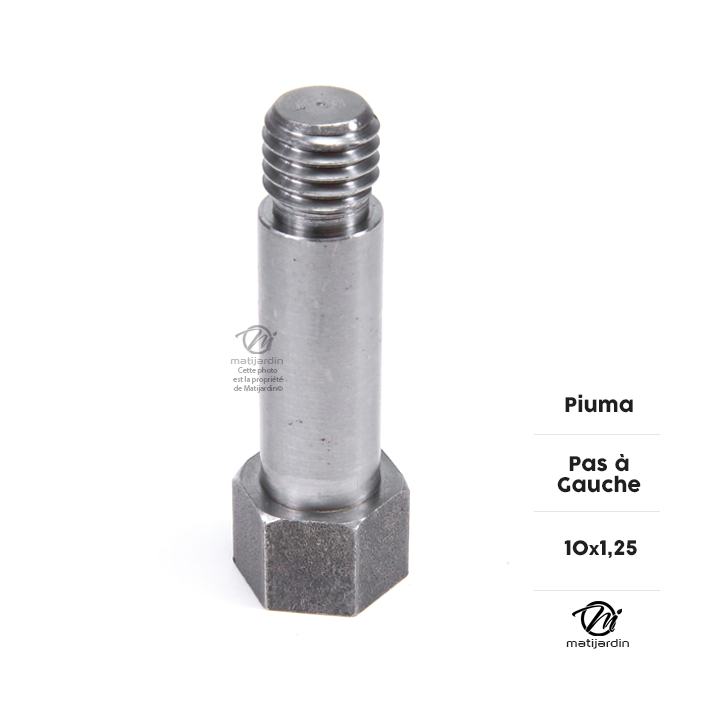 Adaptateur pour tête débroussailleuse. Femelle. Ø 10x1,25. Pas à gauche