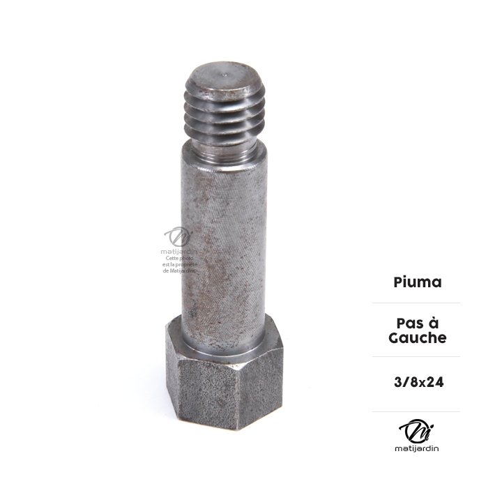 Adaptateur pour tête débroussailleuse. Femelle. Ø 3/8x24. Pas à gauche