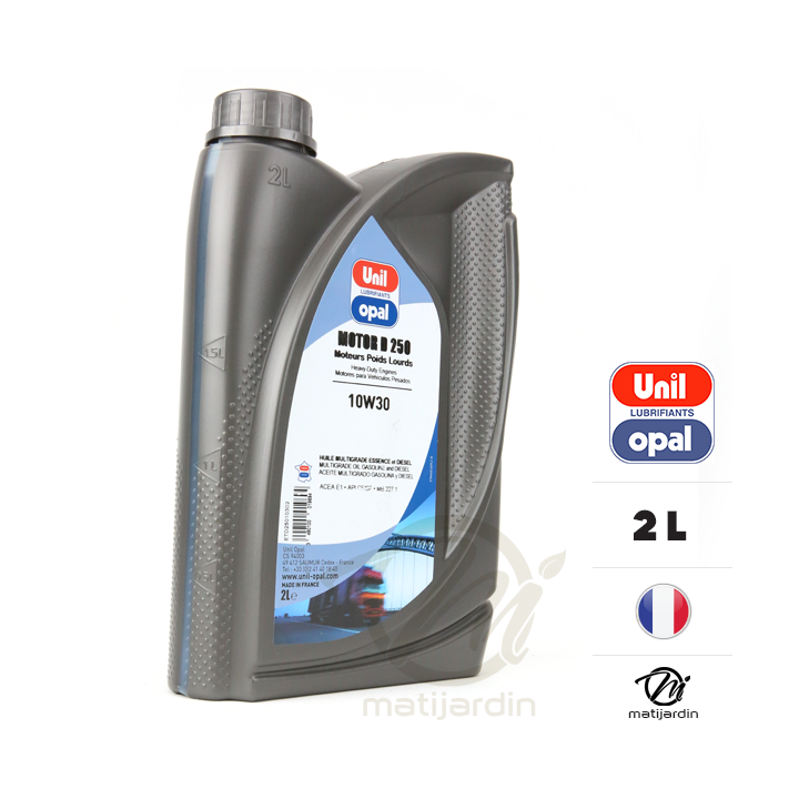 Huile moteur D250 Unil Opal. 10W30. 2 litres