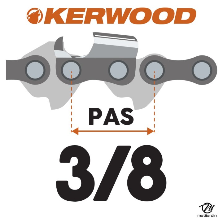 Chaine Kerwood pour HUSQVARNA 372 3/8 1,5 mm 72 maillons