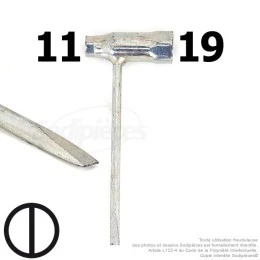 Clés à bougies 11 et 19 avec embout tournevis plat