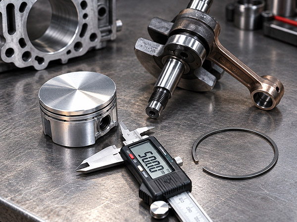 Vilebrequin et piston de moteur 2 temps