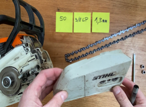 Comment remplacer une chaine 3/8 LP d'une tronçonneuse ?